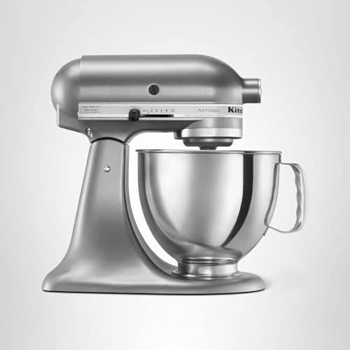 KitchenAid Artisan Series 5 Quart Tilt Head Stand Mixer with Pouring Shield KSM150PS, Contour Silver, Zinc 8