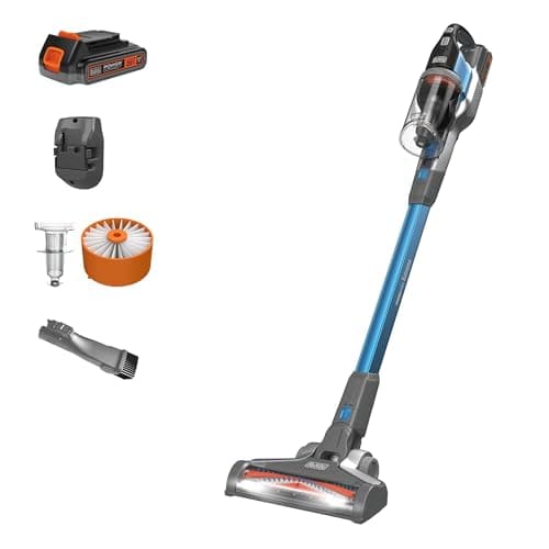 BLACK+DECKER Cordless Vacuum, Powerseries Extreme, Stick Vacuum Cordless Rechargeable, Interchangeable Floorhead with Crevice Attachment, 3 Speed Control, Lightweight, Blue (BSV2020G)