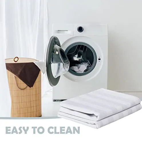 100% Egyptian Cotton King Pillow Protectors Set of 2, 400 Thread Count Sateen Weave Cooling Pillowcase, Easy Care Zippered Style Pillow Covers (Stripe-White, King) 7