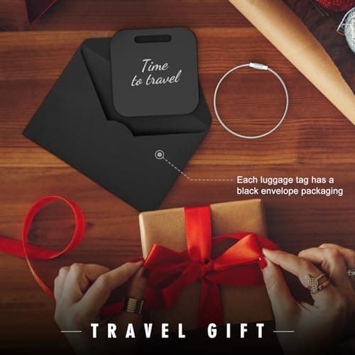 Luggage Tags for Suitcase - Personalized Engraved Stainless Steel Metal Tag for Cruise Travel - Custom Name Tags Suitable for Bags and Backpacks 7