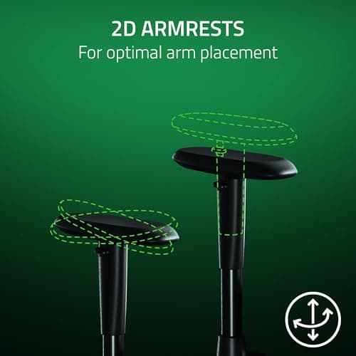 Razer Iskur V2 X Ergonomic Gaming Chair: Built-in Lumbar Support - Widened Seat Base - High Density Foam Cushions - Adjustable 152 Degree Recline - 2D Armrests - Plush Fabric Finish - Black 7