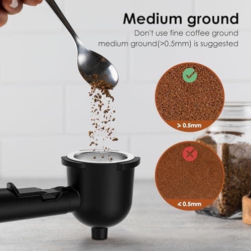 SOWTECH Coffee Machine, 3.5 Bar Espresso Cappuccino Machine with Milk Frother, 1-4 Cup Portable Coffee Maker for Latte, Cappuccino, 800W, Black 7