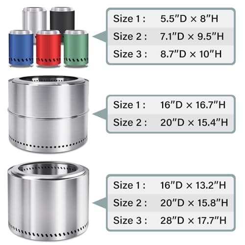 HGD Tabletop Fire Pit, Smokeless Firepit Outdoor, Mini Fire Pit for with Carry Bag for Camping Backyard Patio Garden Picnic, Silver 4