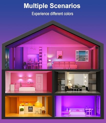 luckystyle Smart Light Bulbs, 9W A19 E26 800LM WiFi Bluetooth LED Bulbs Compatible with Alexa, Google Assistant & Home, 16 Million Colors Music Sync Color Changing Dimmable RGBWW Lights Bulb (4) 5