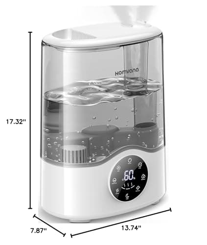 Homvana Humidifier Large Room, 7L (807ft²) Smart Warm and Cool Mist, Top-Fill Humidifiers for Bedroom Baby Nursery Grow Tent, Auto Adapt Mist Quick Air Humidity Indoor, Easy to Clean, Quiet, Diffusers 10
