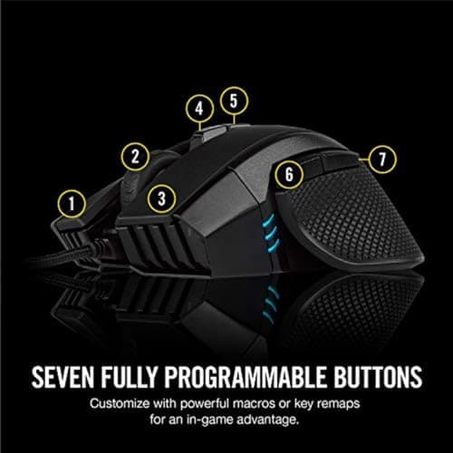Corsair IRONCLAW RGB Wired FPS/MOBA Gaming Mouse – 18,000 DPI – 7 Programmable Buttons – Designed for Large Hands – iCUE Compatible – PC, Mac, PS5, PS4, Xbox – Black 5
