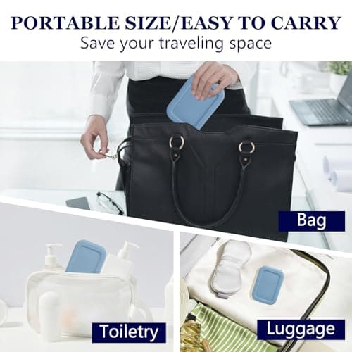 HighHerz Leak Proof Silicone Travel Soap Case with Draining Tray - Bar Soap Holder for Travel, Gym & Camping - Mess-Free Portable Soap Container for Carry-on Bags (Dark Blue) 7