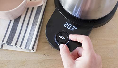 OXO Brew Gooseneck Electric Kettle – Hot Water Kettle, Pour Over Coffee & Tea Kettle, Adjustable Temperature, Built-In Brew Timer, Stainless Steel, 1L​ 11