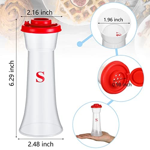 Set of 2 Plastic Salt and Pepper Shakers with Lids Large Salt Shaker Pepper Container Vintage Tall Hourglass Camping Picnic Outdoors Travel Spice Set for Home Picnic Kitchen(Classic,Blue Red) 6