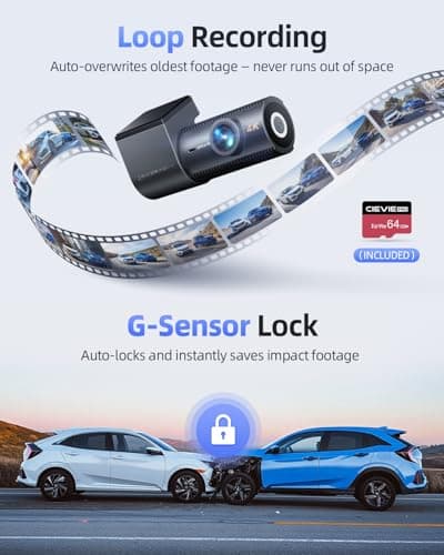 4K Dash Cam Front and Rear, 5G WiFi & GPS & 64GB Card, 1.5" IPS Display Dash Camera for Cars, 4K+1080P Dual Car Dashcam with 24H Parking Mode, Night Vision, G-Sensor, Loop Recording, WDR, 170° Angle 5