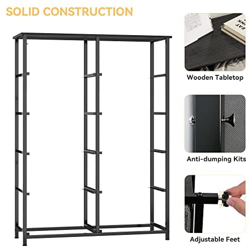 DWVO Dresser for Bedroom, Fabric Dresser with 8 Drawers, Tall Dresser, Double Dresser, Chest of Drawers for Closet, Living Room, Sturdy Steel Frame, Wooden Top, Easy Pull Handle, Black Ash 7