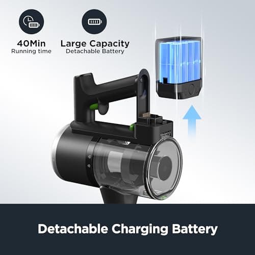 Eureka Lightweight Cordless Stick Vacuum Cleaner Convenient for Hard Floors, Rechargeable Handheld Vacuum Cleaner Portable with Powerful Motor Efficient Suction, RapidClean Ultra NEC370GR, Moss Green 6