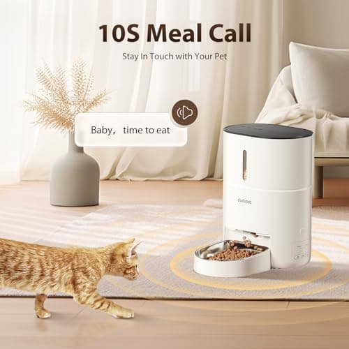 DUDUPET Automatic Cat Feeder WiFi - 4L Timed Automatic Cat Food Dispenser with App Control, 10 Meals 150 Portions Per Day, Blockage Sensor & 10S Voice Record Auto Pet Feeder for Cats & Dogs 6