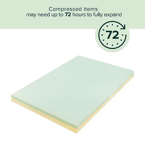 ZINUS 4 Inch Green Tea Memory Foam Mattress Topper, Pressure-Relieving Layers, CertiPUR-US Certified, Queen 5