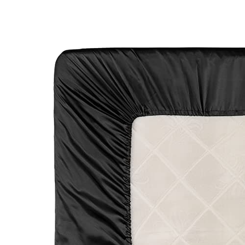 Homiest Black Satin Fitted Sheet Queen Size, Deep Pocket, Luxury & Ultra Soft Bedding 6