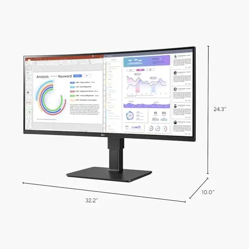LG Ultrawide 34BQ77QB-B 34" Webcam UW-QHD Curved Screen LED Monitor - 21:9 - Textured Black 7