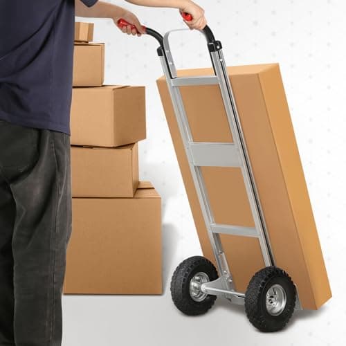 DNA Motoring Aluminum Hand Truck Dolly Cart, 550lbs Capacity Heavy Duty Dolly Cart for Home, Workshop, Office, Warehouse, w/Pneumatic Tire, TOOLS-00749 6