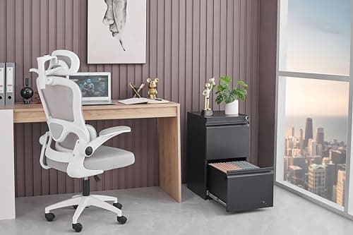 Guizeeopo 2 Drawer File Cabinet with Lock, Vertical File Cabinets for Home Office, Printer Stand, Heavy Duty Steel Office Storage Cabinet for Letter/Legal/A4, Assembly Required(Black) 8