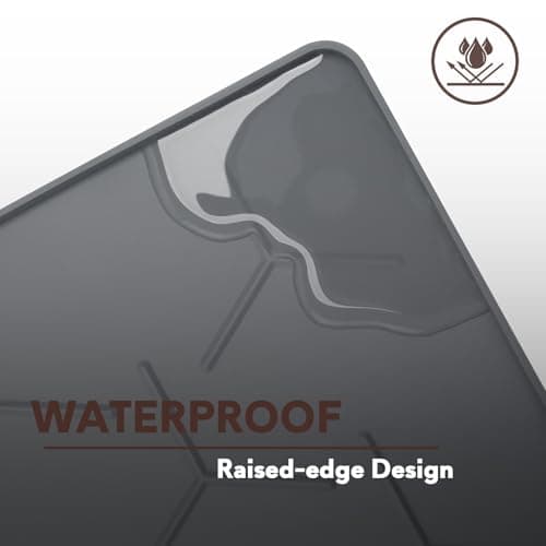 Garoopion Cat Litter Box Mat, Large 34" X 22" Cat Litter Mat, Waterproof Silicone Pad for Floor, Dark Gray 7