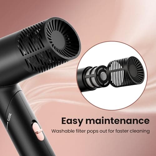 Hair Dryer with Diffuser, Surfit Blow Dryer, Foldable Travel Hairdryer, 110,000 RPM Professional Ionic Hair Dryer for All Hair Types, 1 Min Fast Drying, Precision Styling, No Heat Damage 8