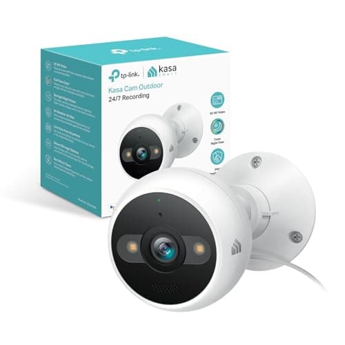 Kasa 2K+ Outdoor Wired Security Camera - Person/Motion Detection, 24/7 Recording, 2-Way Audio, Siren, Starlight Color Night Vision, Subscription-Free Local Storage or Optional Cloud, KC420WS