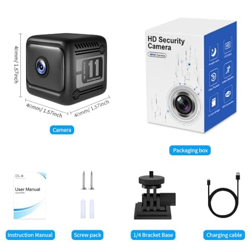 AFJAEAS Mini Security Camera 2 Pack, 1080p HD Wireless Indoor Cam with 6-Hour Battery & No WiFi Needed, AI Motion Detection/Pet/Baby Monitoring, Night Vision, Easy Setup for Home Security 7