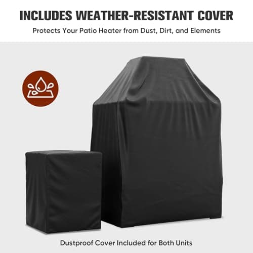 EAGLE PEAK Outdoor Propane Fireplace 50,000 BTU Gas Fireplace with Locking Mesh Doors with Storage & Adjustable Flame, Patio Heater for Decks Backyards, Black/Gray 8