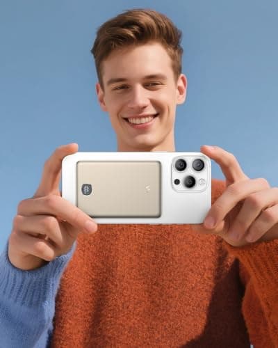 iWALK Magnetic Portable Charger, 5,000mAh Ultra-Slim Power Bank Wireless Charging Battery Pack with LED Power Display, Comfortable Grip Powerbank Compatible with iPhone 17/16/15/14/13 Series,Starlight 6