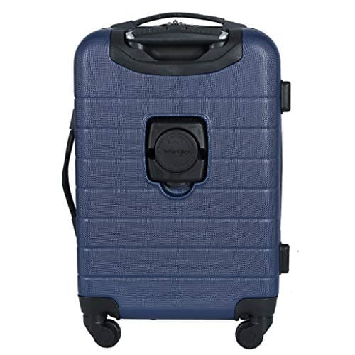 Wrangler Smart Spinner Hardside Luggage, 22-Inch Carry-On, Navy Blue