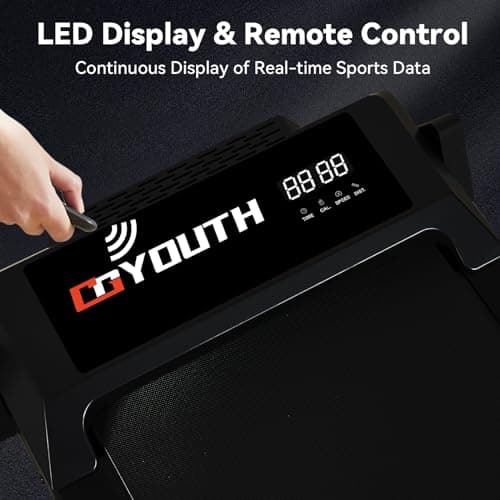 GOYOUTH Portable 3-Level Incline Adjustable Treadmill, Mini Walking Pad with Remote Control, LED Display, Compact Treadmill for Home & Office, 12 HIIT Programs, Installation-Free, 265 lbs Capacity 7