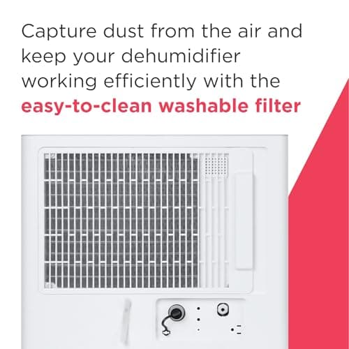 Frigidaire 50-Pint Portable Dehumidifier with Wi-Fi and Energy Star Certification for Medium/Large Rooms & Basements, Custom Humidity Control, Auto Shut Off, White 10