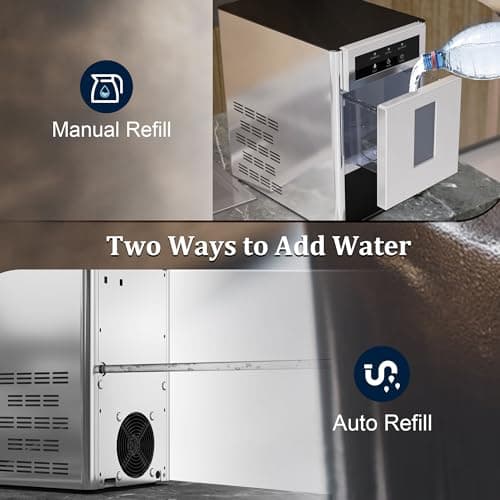 Nugget Ice Maker, 31-33 LBS/24H Counter Top Ice Maker with Self-Cleaning Function, Small Ice Maker Perfect for Home, Office, Kitchen, RV, Basement Bars, 4.4 LBS Bin, Easy-to-Control 6