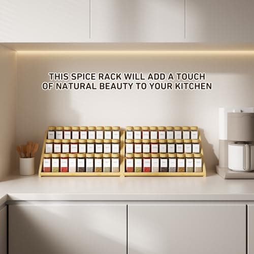 MNADSFKJ Spice Rack, Spice Organizer -3 Tier Bamboo Spice Racks, Solution for Spice Storage in Kitchens, Countertops，Storage Rooms and Other Places 7