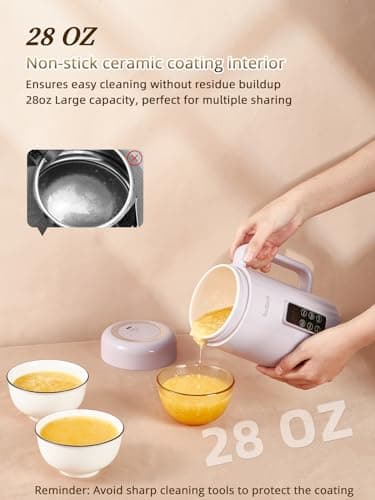 balbali Portable Electric Pot for Cooking Dorm Room - 28oz Non-stick Travel Electric Kettle, Mini Hot Pot with Temperature and Time Control - Self Heating Soup/Rice/Ramen Cooker/Warmer Purple 5