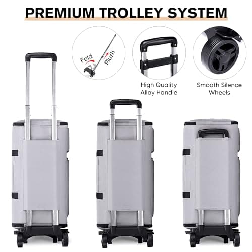 Vessgra Rolling Garment Bags for Travel, Garment Bag with Wheels, Convertible Garment Duffel bag, Carry On Garment Bag with Shoe Compartment, Rolling Duffel Bag with Detachable Trolley System-Grey 6