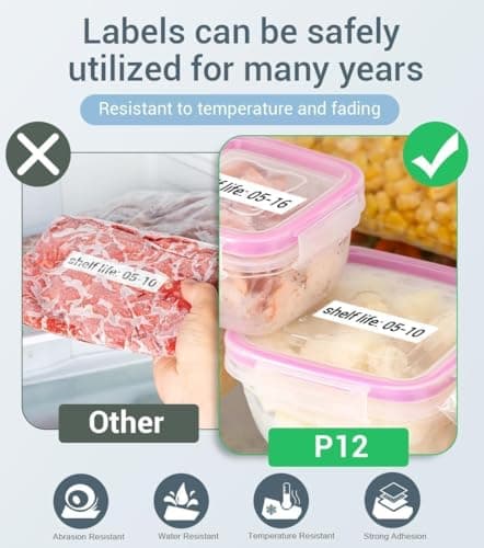 Phomemo Label Maker Machine with Tape, P12 Bluetooth Small Label Maker with Multiple Templates Thermal Transfer Ribbon Printer Machine for Home, School, Gift Wrapping, Office, Green 7