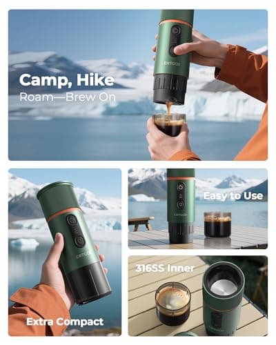 COTGCO Portable Espresso Coffee Maker, Travel Coffee Maker for Camping, 20 Bar Self‑Heating Rechargeable with USB-C, with NS Capsule for Car/Travel/Camping 7