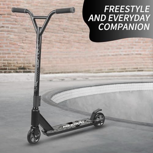 MEE GOO Pro Freestyle Scooter - Lightweight Aluminum Deck, 110mm Wheels ABEC-10 Bearings, Supports 220 lbs, for Skate Park Tricks BeginnersTeens&Adults(Grey-NEW) 6