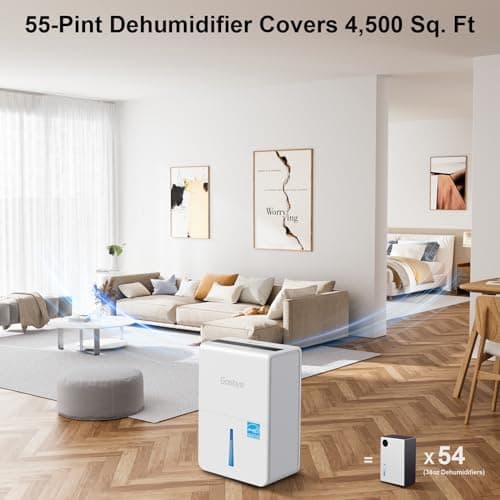Gasbye 4500 Sq. Ft. Energy Star Dehumidifier for Basement with Drain Hose, Max 115 Pints/Day Dehumidifier for Large Room, Powerful Humidity Control, Easy Drainage, Auto-restart, White 8