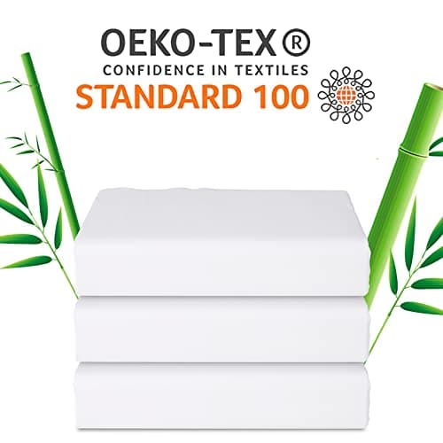 Fitted Sheet 1 Pack Full Size Only Viscose Derived from Bamboo,400 Thread Count,8-16" Deep Pocket,Bottom Sheet Colorfast Soft & Silky & Breathable(1 Fitted sheet Only, White, Full) 9