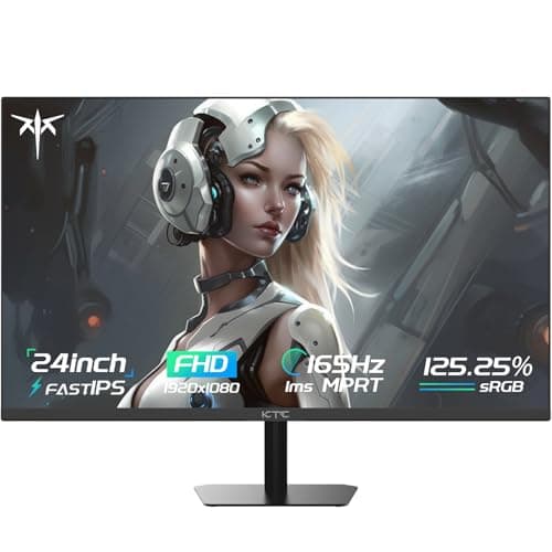KTC 24 Inch Gaming Monitor FHD 1080P Fast IPS 165Hz, 125% sRGB 1ms HDR Zero-Frame Computer Monitor, HDMI 2.0x2, DisplayPort 1.4x2, FreeSync & G-Sync, Tilt, VESA Compatible, Eye Care, H24T09P
