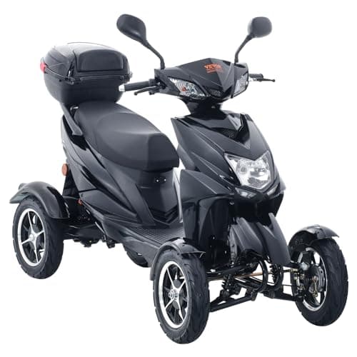 VEVOR Heavy Duty 4-Wheel Mobility Scooters for Seniors & Adults 450lbs Capacity - 40 Miles 3-Speed Long Range, 500W All Terrain Electric Recreational Scooter Wheelchair with 20° Max Climbing Capacity
