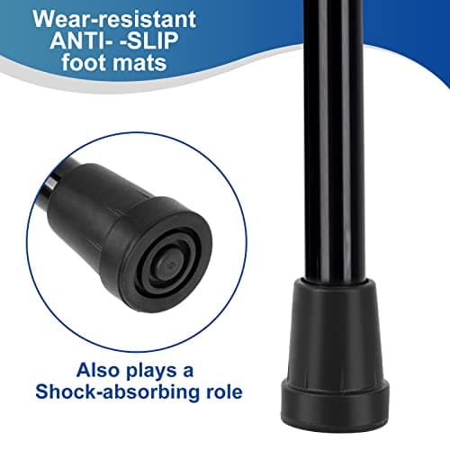 Foldable Walking Cane for Men & Women - Portable Lightweight Cane, Adjustable Height, Anti-Slip Rubber Tip, Includes Storage Bag | Ideal for Seniors & Mobility Aid Users [Black] 6