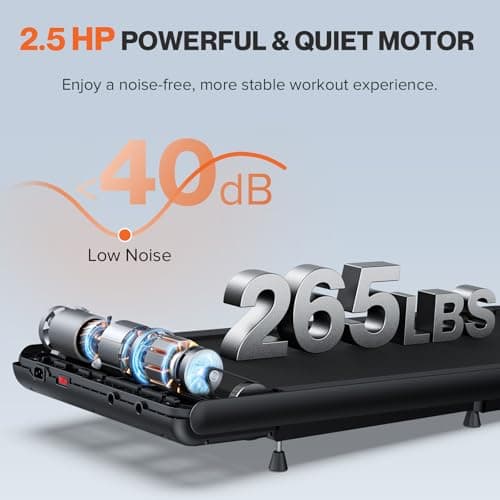 COZYINN Under Desk Walking Pad Treadmill with 10% Incline, Quiet Portable Walking Pad for Home Office Small Space, 265LB Capacity Walking Pads Voice Remote Control Smart Treadmill Works with KINOMAP 6