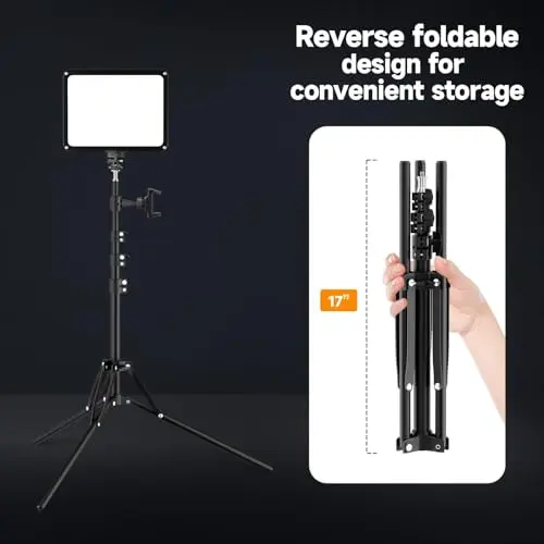 EMART LED Video Light Kit with Phone Holder & Barndoor, 2800-7000K Dimmable Studio Lights for Video Recording, 73'' Height for Live Streaming, YouTube, Vlog, Photography, Content, Podcast, 2-Pack 8