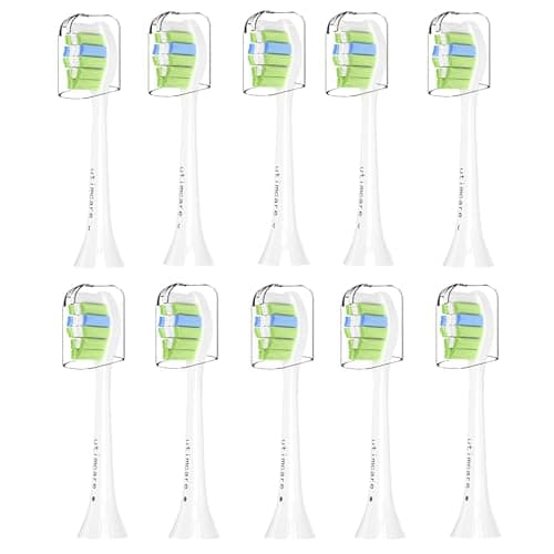 Utimcare Replacement Toothbrush Heads Compatible with Philips Sonicare ProtectiveClean C2 G2 W 4100 5100 5300 Plaque Control Electric Toothbrush, Soft, 10 Pack Refills.