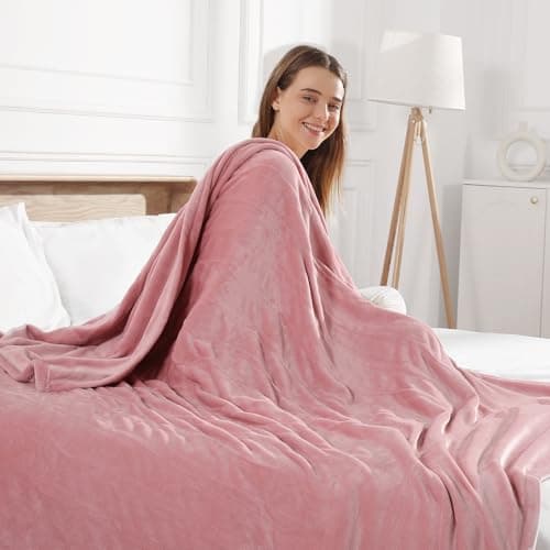 Molatink Electric Blanket Queen Size Heated Blanket 90''X84'' - Fleece Heating Blankets Washable with 5 Heating Level & 10 Hour Auto Off Dual Control Heated Blankets Pink for Winter, Great Gift Ideas 8