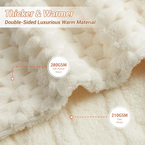 GarveeHome Heated Blanket Electric Blanket King Size 90 in x100 in, w/Dual Control,10 Heating Levels & 10 Hours Auto Shut Off, Cozy Soft Fleece Fast Heating Blankets Gift, Machine Washable,Beige 8