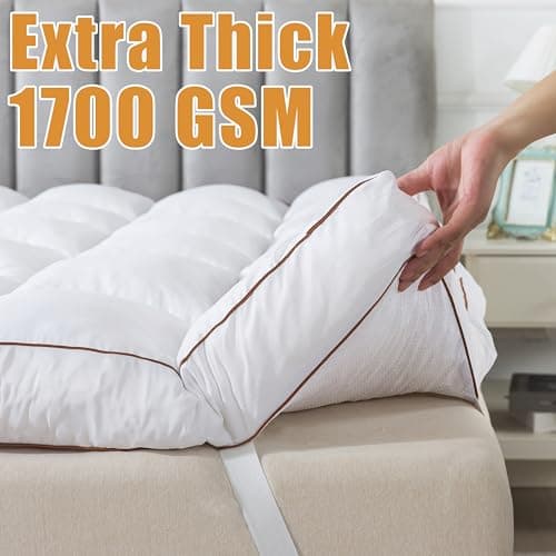 WhatsBedding 4 Inch Memory Foam Mattress Topper Queen Size, Supportive Fluffy Shredded Memory Foam Filled Pillow Top, Extra Soft Bed Topper for Back Pain Relief, 60x80x4 Inch 5