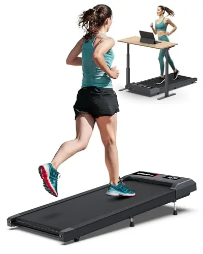COZYINN Walking Pad with Incline, Under Desk Treadmill for Home Office, 2.5HP 10% Incline Voice Control Smart Treadmills Compatible with WELLFIT KINOMAP APP for Home/Office - 265 LB Capacity